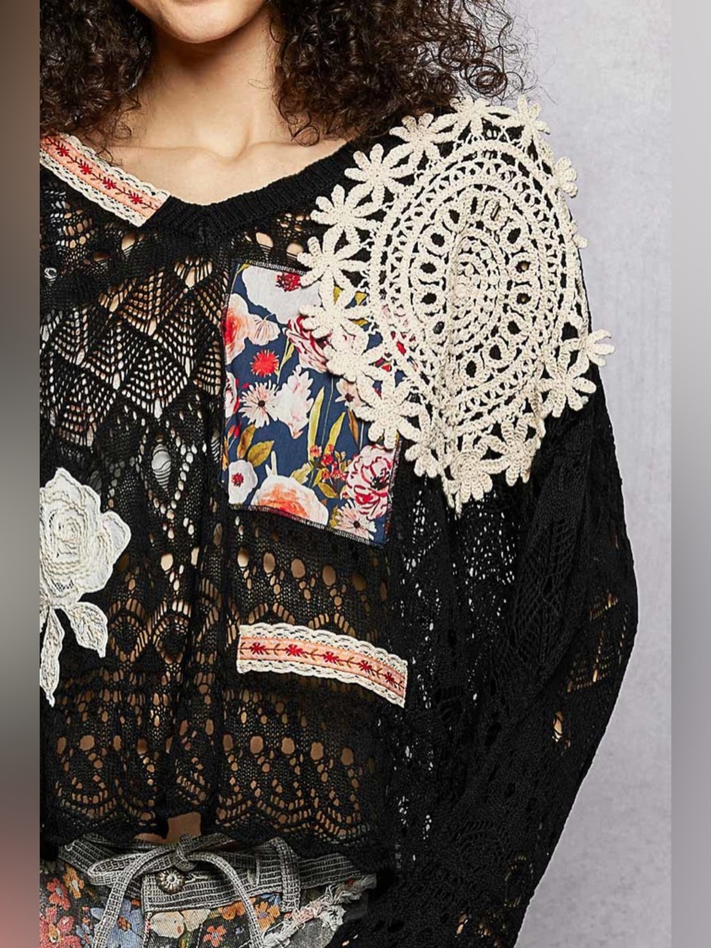 POL “ Heirloom Crochet “ Top | Black - Picture 8 of 9